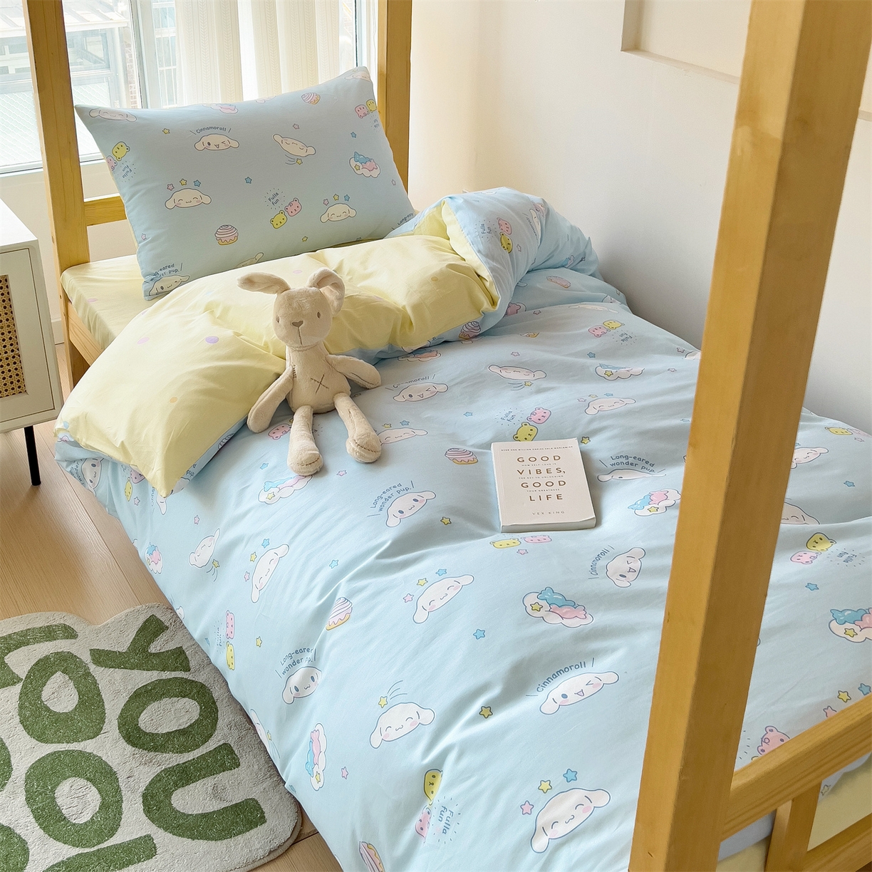 91家纺网 家纺一手货源 找家纺 名兮家居 2025-全棉纯棉13372经典奥特曼-三丽鸥学生床多件套【含防伪标】 蛋糕玉桂狗