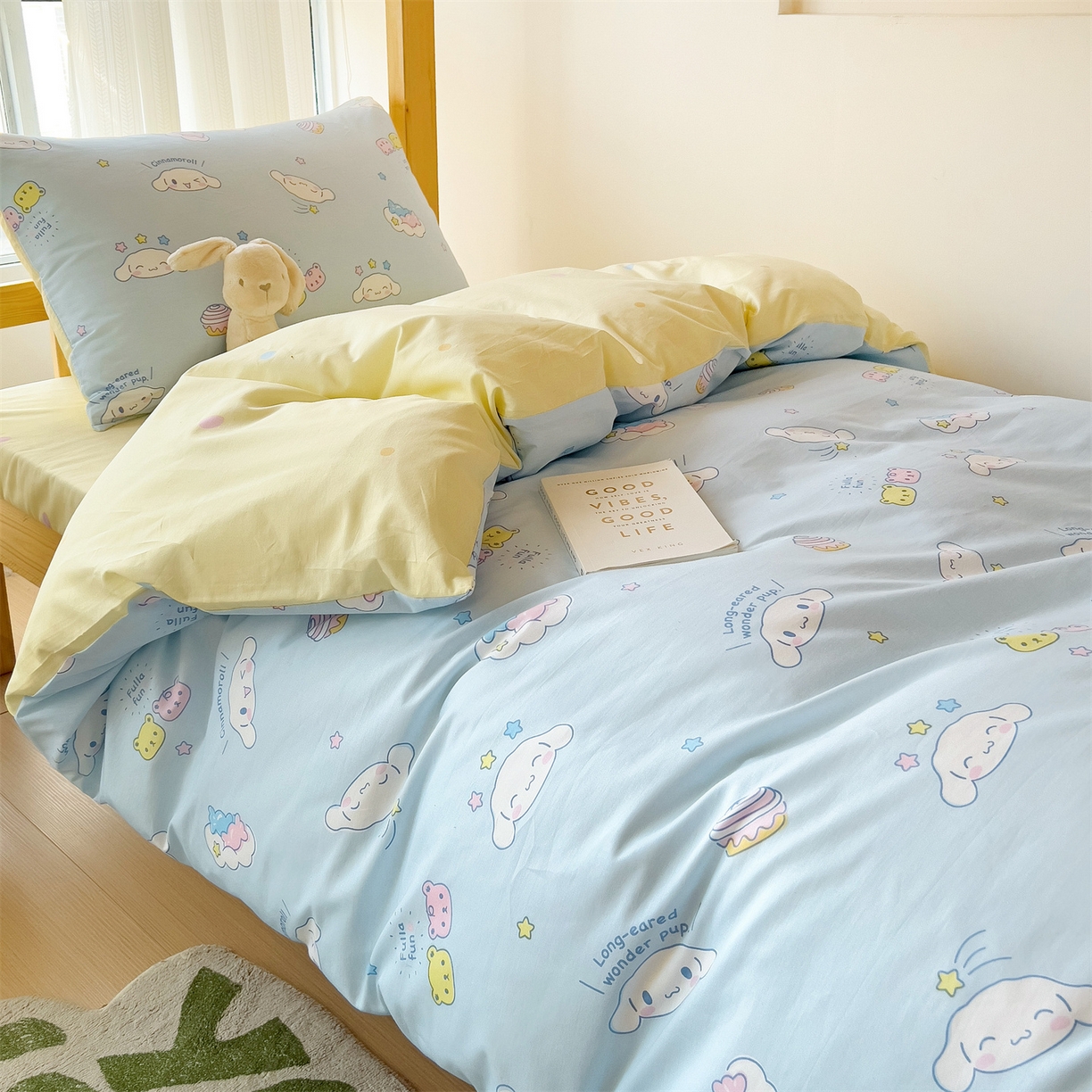 91家纺网 家纺一手货源 找家纺 名兮家居 2025-全棉纯棉13372经典奥特曼-三丽鸥学生床多件套【含防伪标】 蛋糕玉桂狗