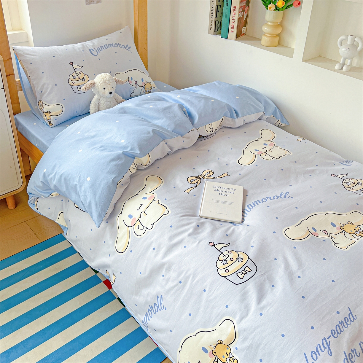 91家纺网 家纺一手货源 找家纺 名兮家居 2025-全棉纯棉13372经典奥特曼-三丽鸥学生床多件套【含防伪标】 点点玉桂狗