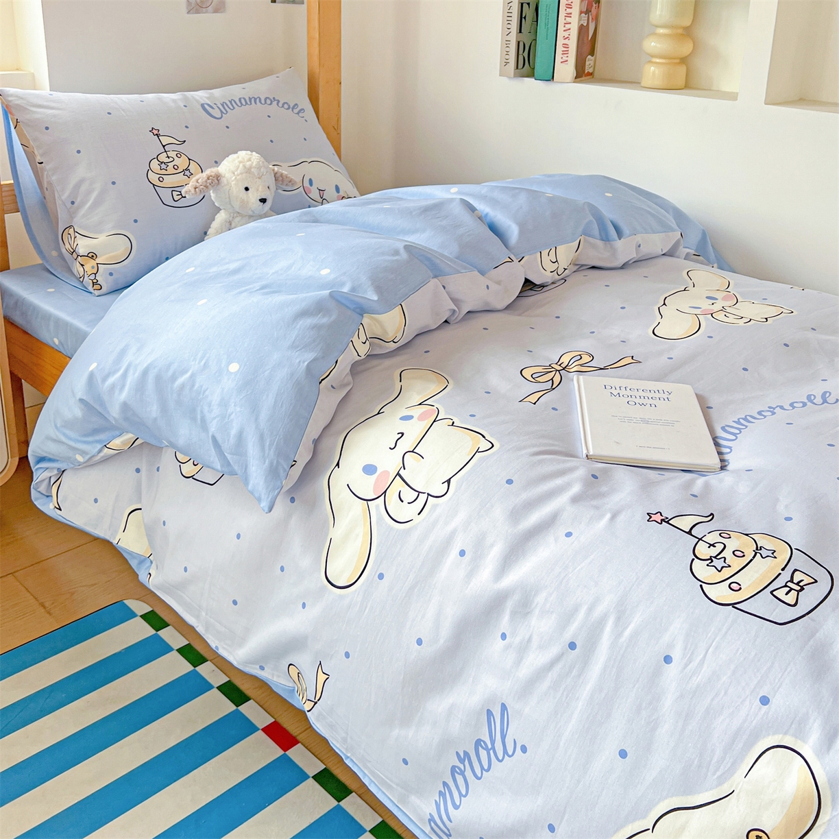 91家纺网 家纺一手货源 找家纺 名兮家居 2025-全棉纯棉13372经典奥特曼-三丽鸥学生床多件套【含防伪标】 点点玉桂狗