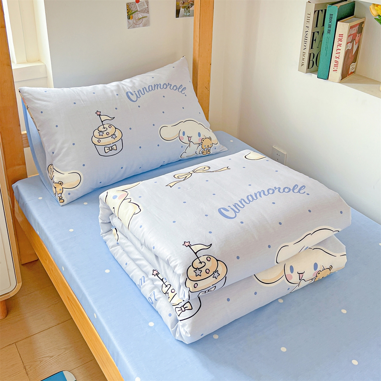 91家纺网 家纺一手货源 找家纺 名兮家居 2025-全棉纯棉13372经典奥特曼-三丽鸥学生床多件套【含防伪标】 点点玉桂狗