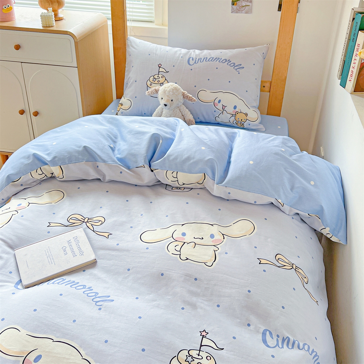 91家纺网 家纺一手货源 找家纺 名兮家居 2025-全棉纯棉13372经典奥特曼-三丽鸥学生床多件套【含防伪标】 点点玉桂狗