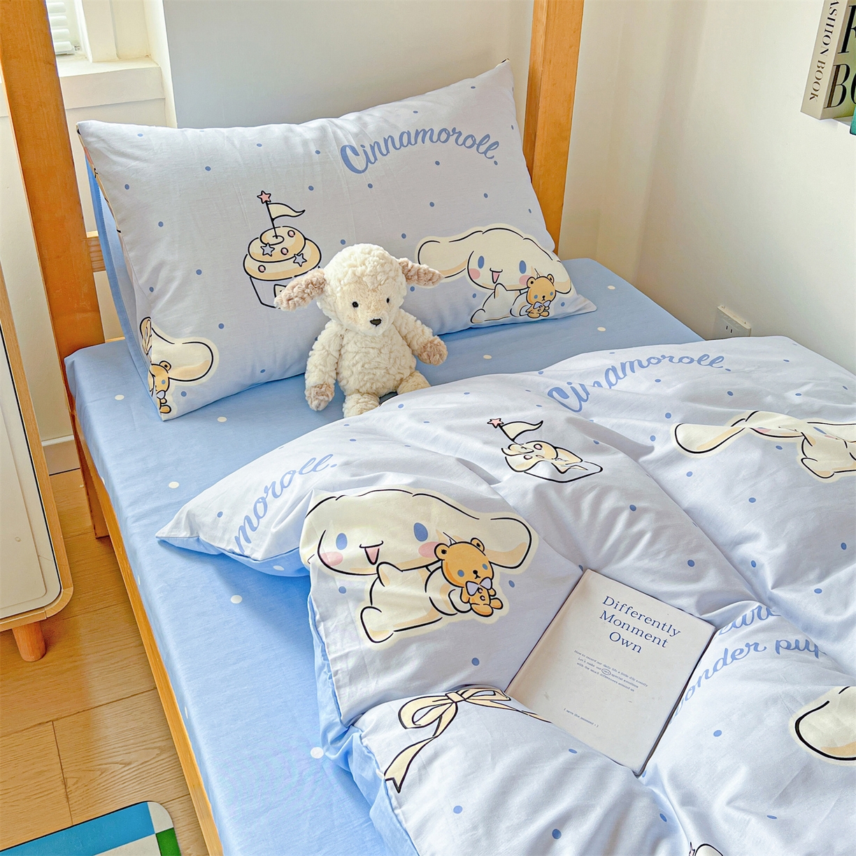 91家纺网 家纺一手货源 找家纺 名兮家居 2025-全棉纯棉13372经典奥特曼-三丽鸥学生床多件套【含防伪标】 点点玉桂狗