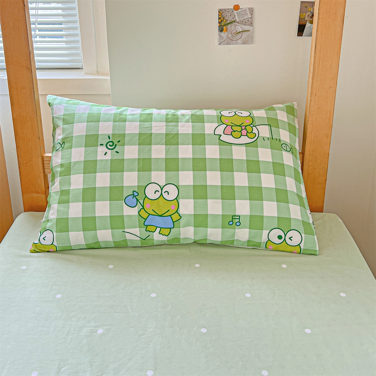 91家纺网 家纺一手货源 找家纺 名兮家居 2025-全棉纯棉13372经典奥特曼-三丽鸥学生床多件套【含防伪标】 格子大眼蛙