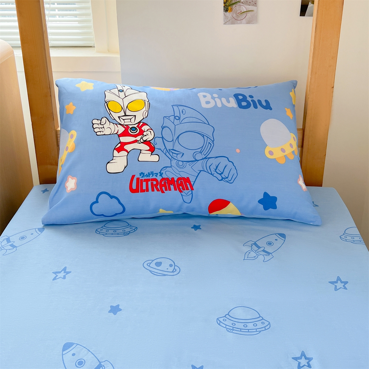 91家纺网 家纺一手货源 找家纺 名兮家居 2025-全棉纯棉13372经典奥特曼-三丽鸥学生床多件套【含防伪标】 光线王子