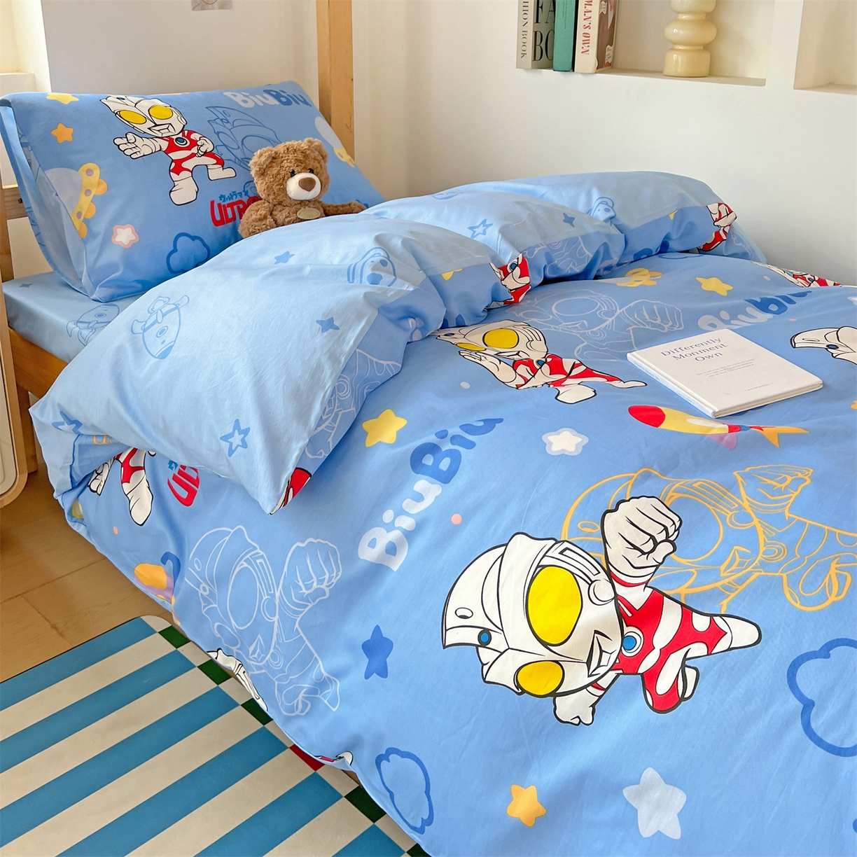 91家纺网 家纺一手货源 找家纺 名兮家居 2025-全棉纯棉13372经典奥特曼-三丽鸥学生床多件套【含防伪标】 光线王子