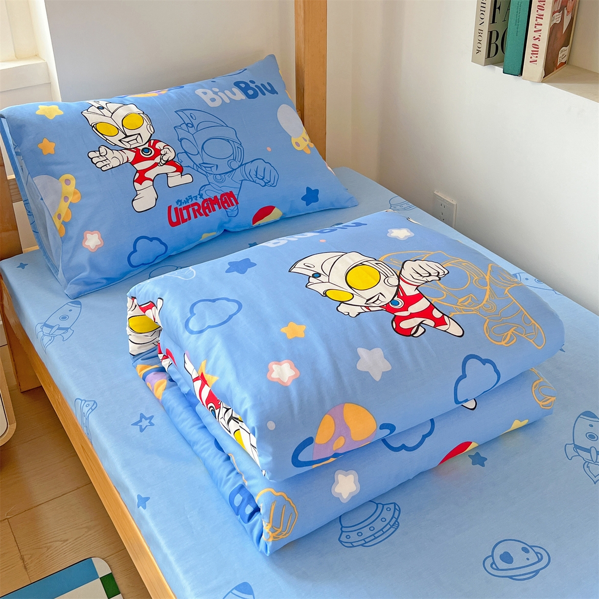 91家纺网 家纺一手货源 找家纺 名兮家居 2025-全棉纯棉13372经典奥特曼-三丽鸥学生床多件套【含防伪标】 光线王子