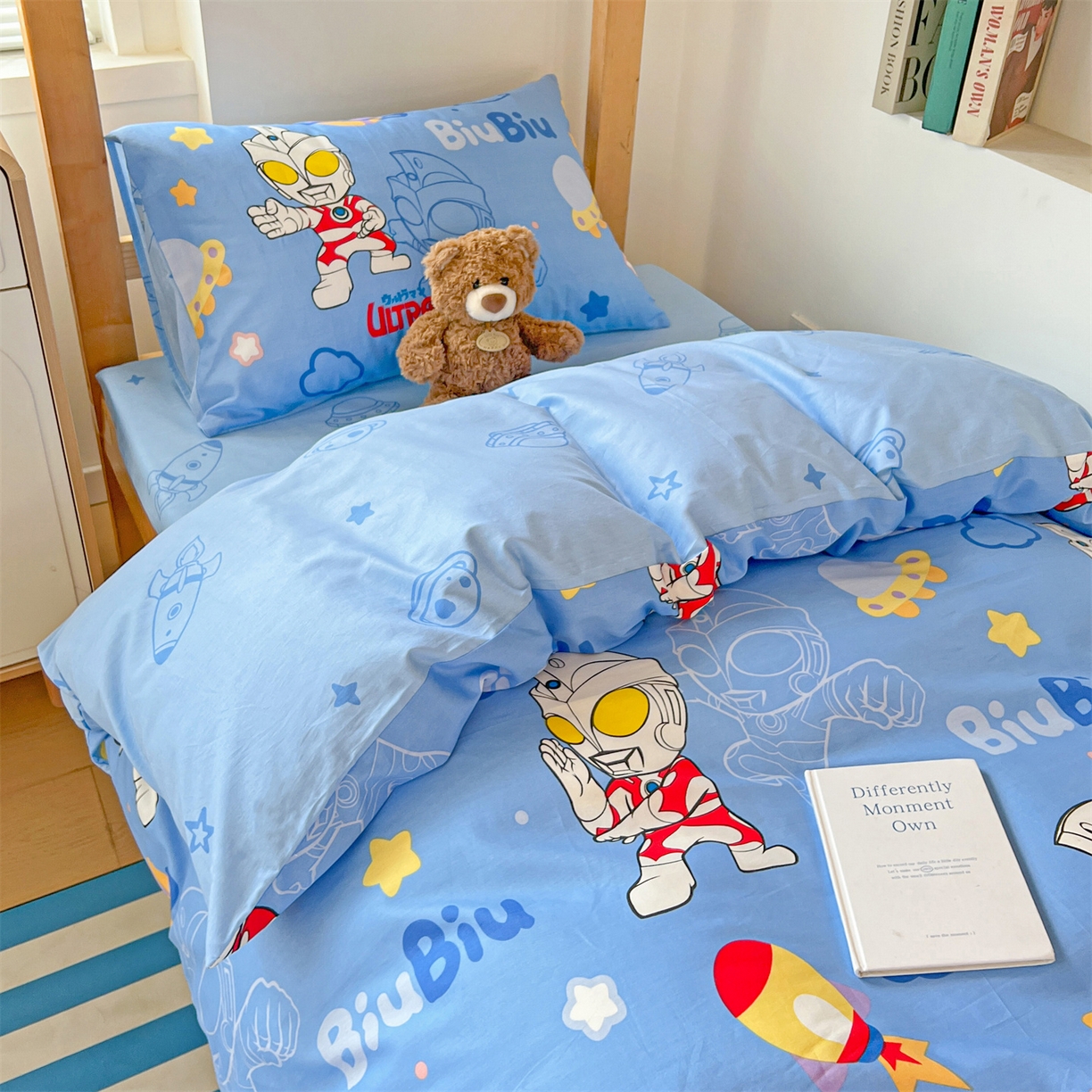 91家纺网 家纺一手货源 找家纺 名兮家居 2025-全棉纯棉13372经典奥特曼-三丽鸥学生床多件套【含防伪标】 光线王子