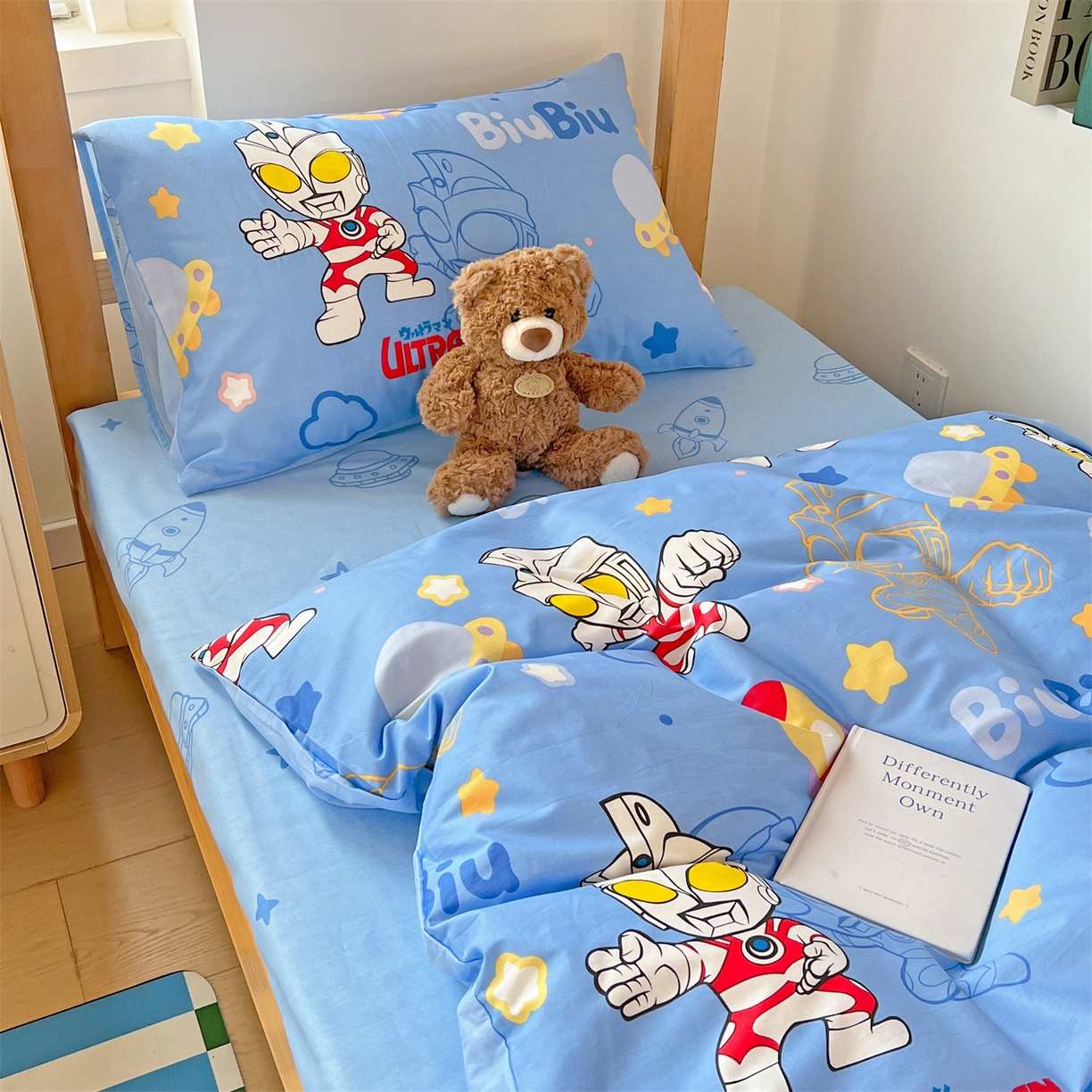 91家纺网 家纺一手货源 找家纺 名兮家居 2025-全棉纯棉13372经典奥特曼-三丽鸥学生床多件套【含防伪标】 光线王子