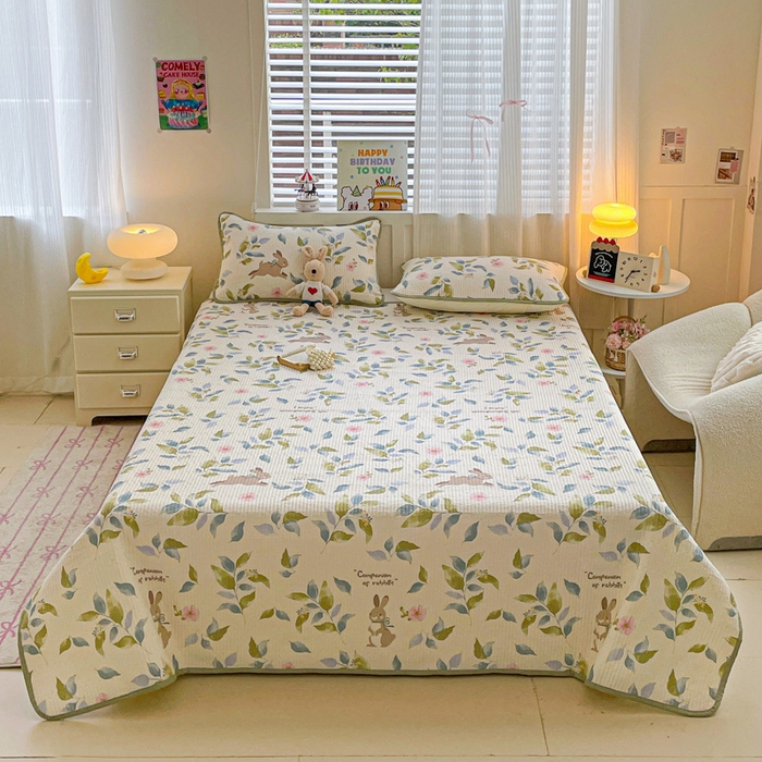 91家纺网 家纺一手货源 找家纺 富馨莱 2025春夏新款纯棉夹棉单床盖床盖单件薄床垫 摩登