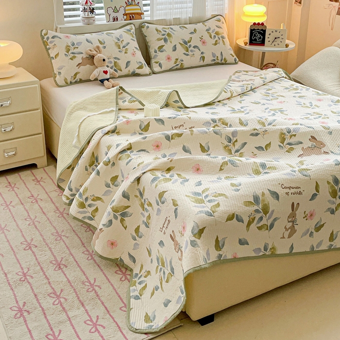 91家纺网 家纺一手货源 找家纺 富馨莱 2025春夏新款纯棉夹棉单床盖床盖单件薄床垫 摩登