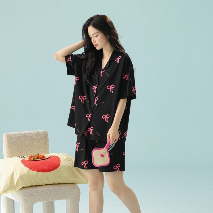 91家纺网 家纺一手货源 找家纺 （总）妍景家居生活馆 2025新款满印蝴蝶结短裤款