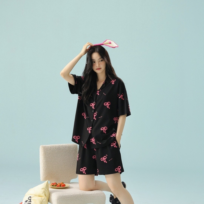 91家纺网 家纺一手货源 找家纺 （总）妍景家居生活馆 2025新款满印蝴蝶结短裤款