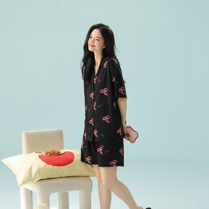 91家纺网 家纺一手货源 找家纺 （总）妍景家居生活馆 2025新款满印蝴蝶结短裤款