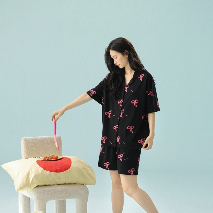 91家纺网 家纺一手货源 找家纺 （总）妍景家居生活馆 2025新款满印蝴蝶结短裤款