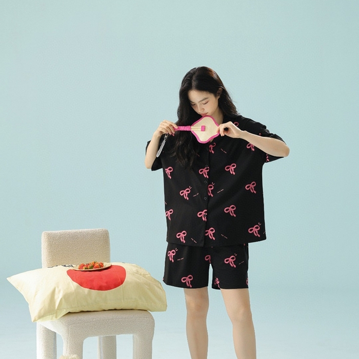 91家纺网 家纺一手货源 找家纺 （总）妍景家居生活馆 2025新款满印蝴蝶结短裤款