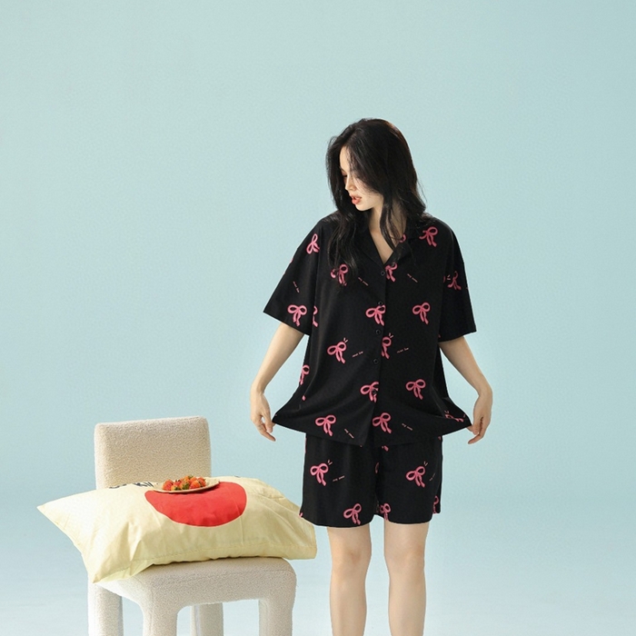 91家纺网 家纺一手货源 找家纺 （总）妍景家居生活馆 2025新款满印蝴蝶结短裤款