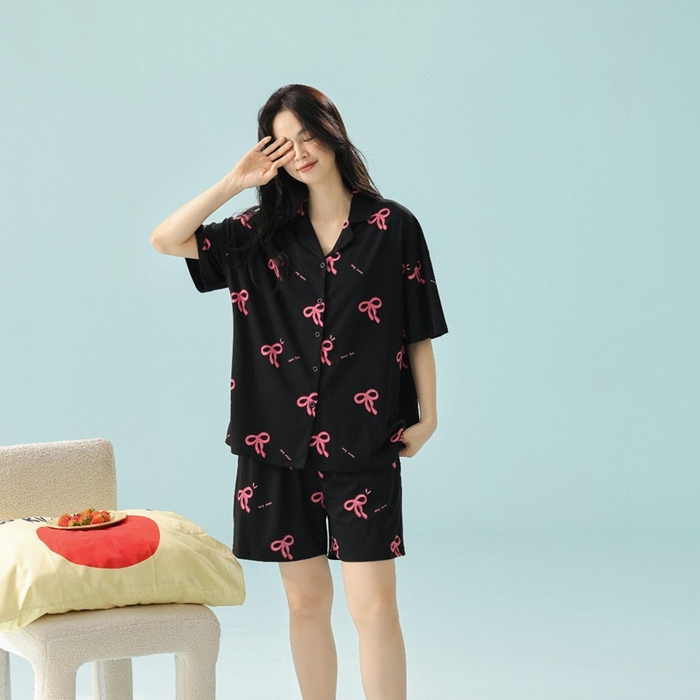 91家纺网 家纺一手货源 找家纺 （总）妍景家居生活馆 2025新款满印蝴蝶结短裤款