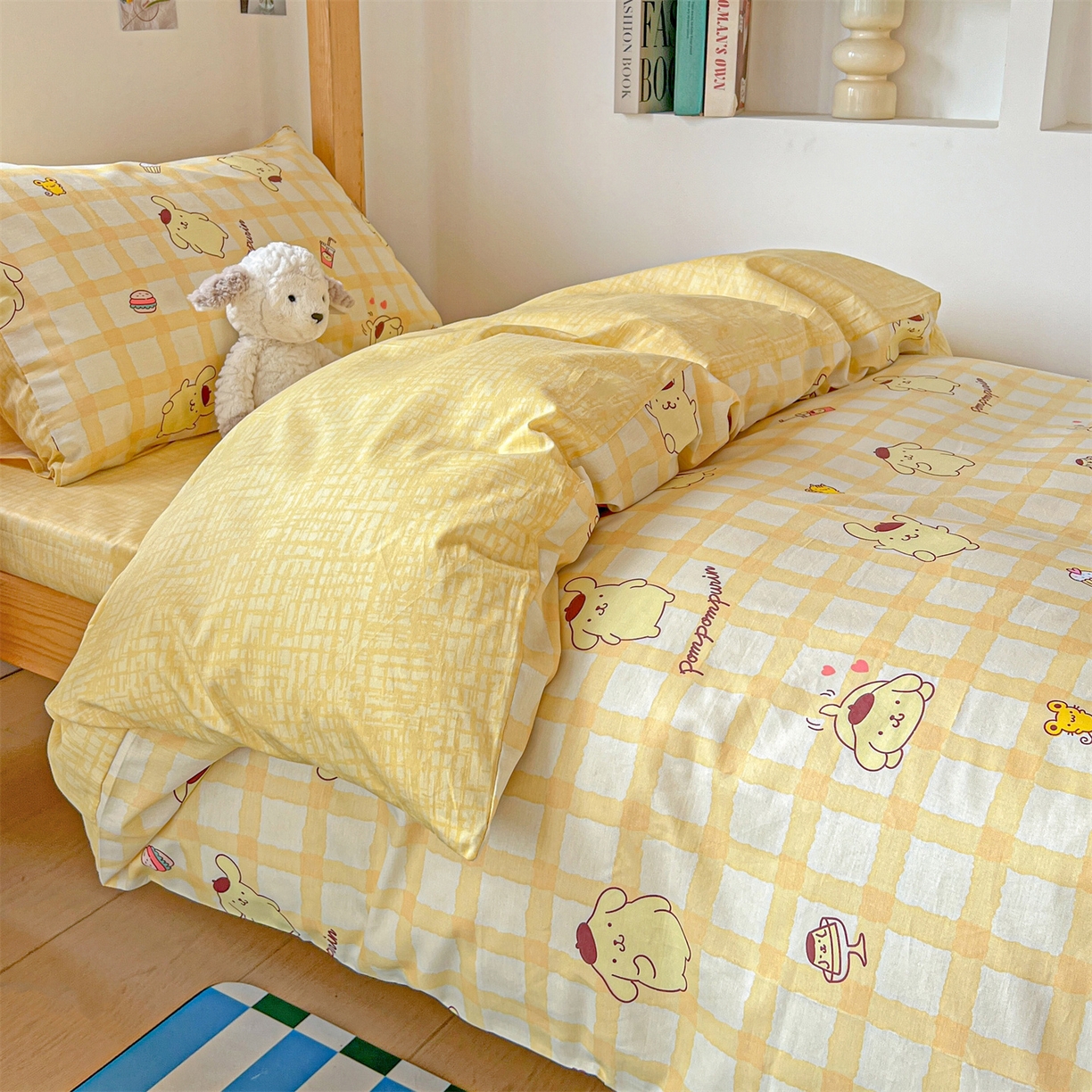 91家纺网 家纺一手货源 找家纺 名兮家居 2025-全棉纯棉13372经典奥特曼-三丽鸥学生床多件套【含防伪标】 可可布丁狗