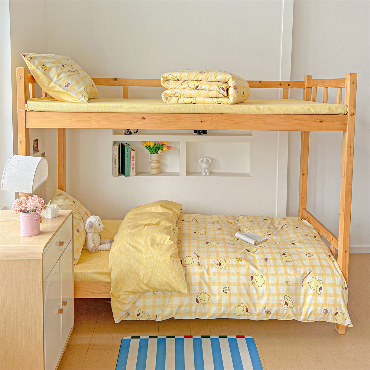 91家纺网 家纺一手货源 找家纺 名兮家居 2025-全棉纯棉13372经典奥特曼-三丽鸥学生床多件套【含防伪标】 可可布丁狗