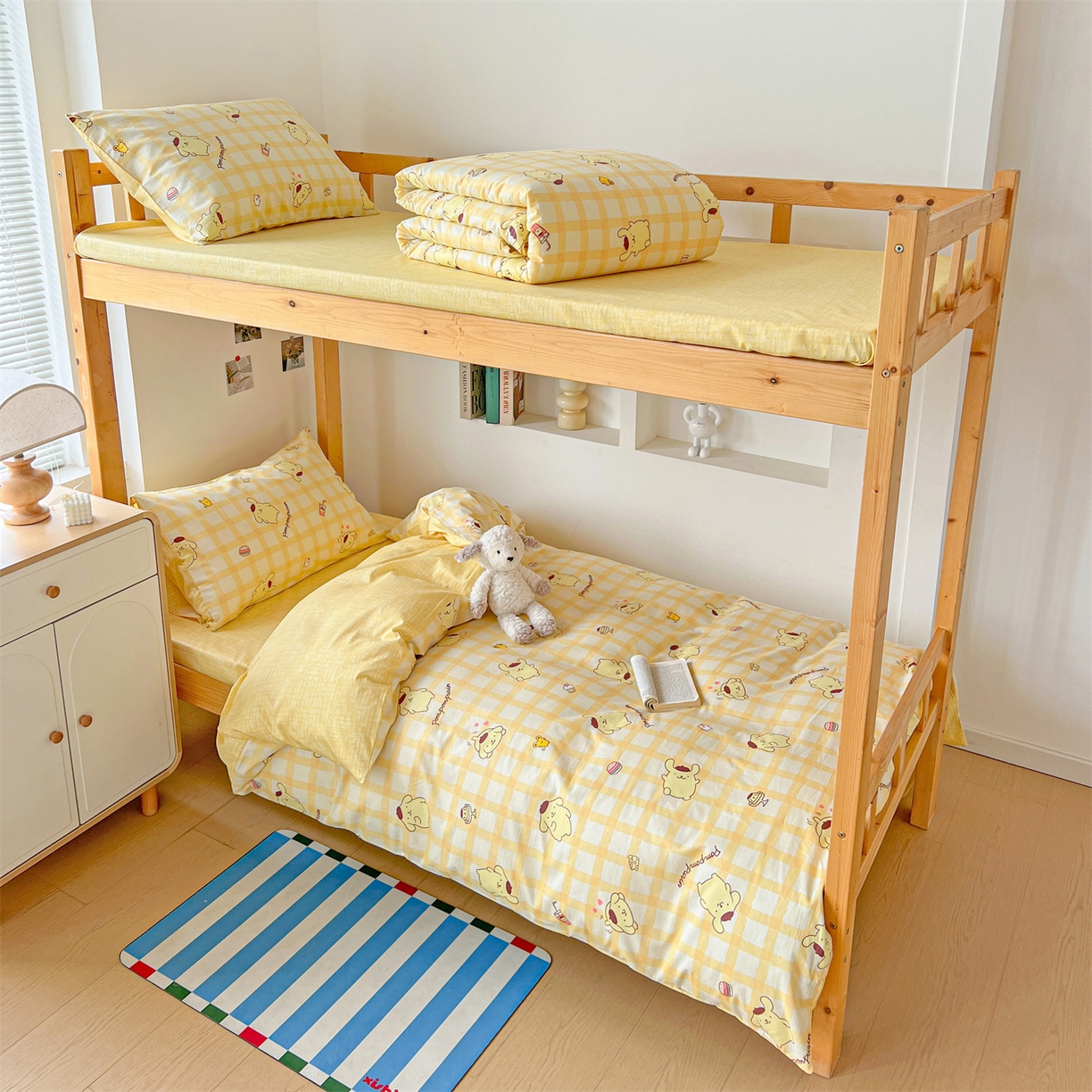 91家纺网 家纺一手货源 找家纺 名兮家居 2025-全棉纯棉13372经典奥特曼-三丽鸥学生床多件套【含防伪标】 可可布丁狗