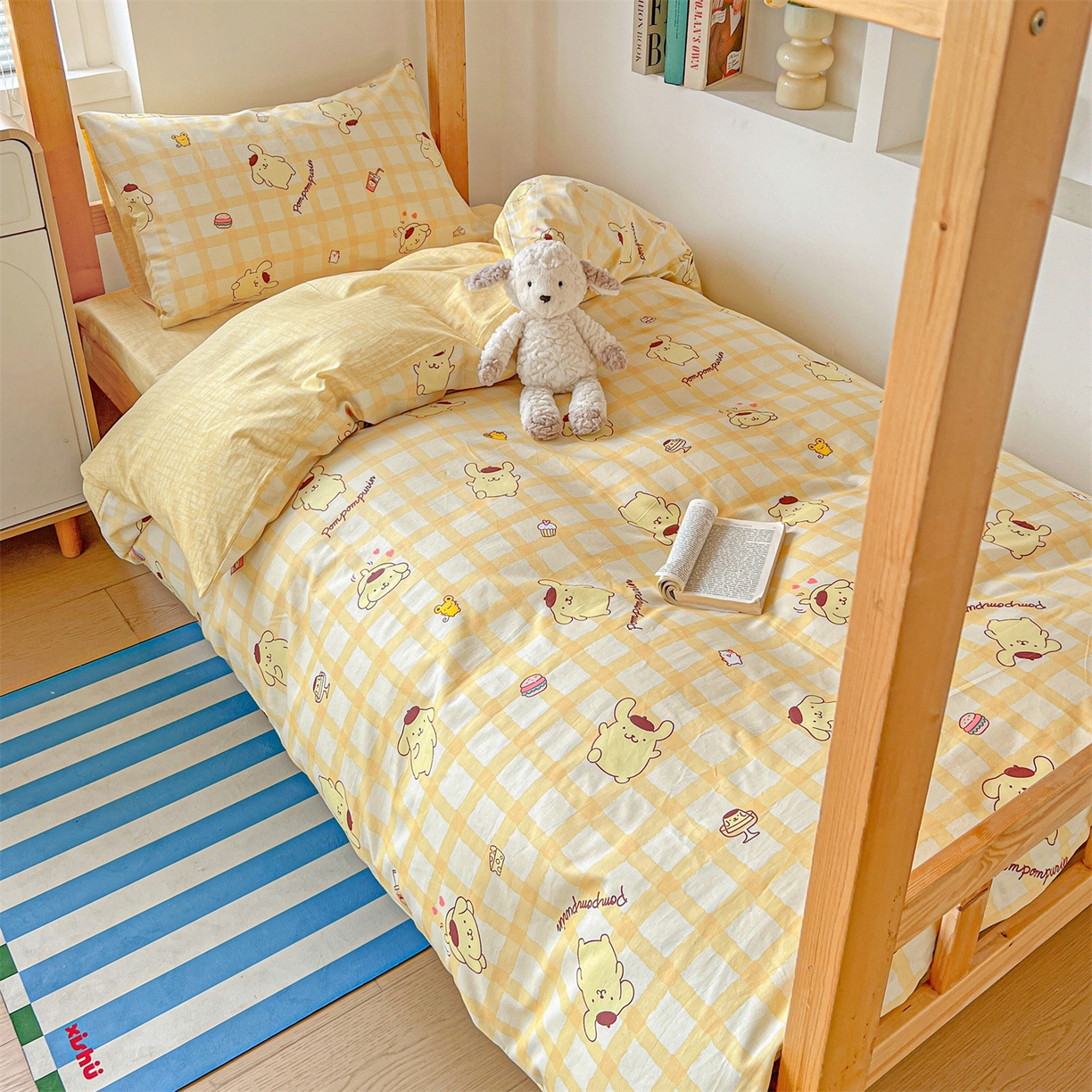 91家纺网 家纺一手货源 找家纺 名兮家居 2025-全棉纯棉13372经典奥特曼-三丽鸥学生床多件套【含防伪标】 可可布丁狗