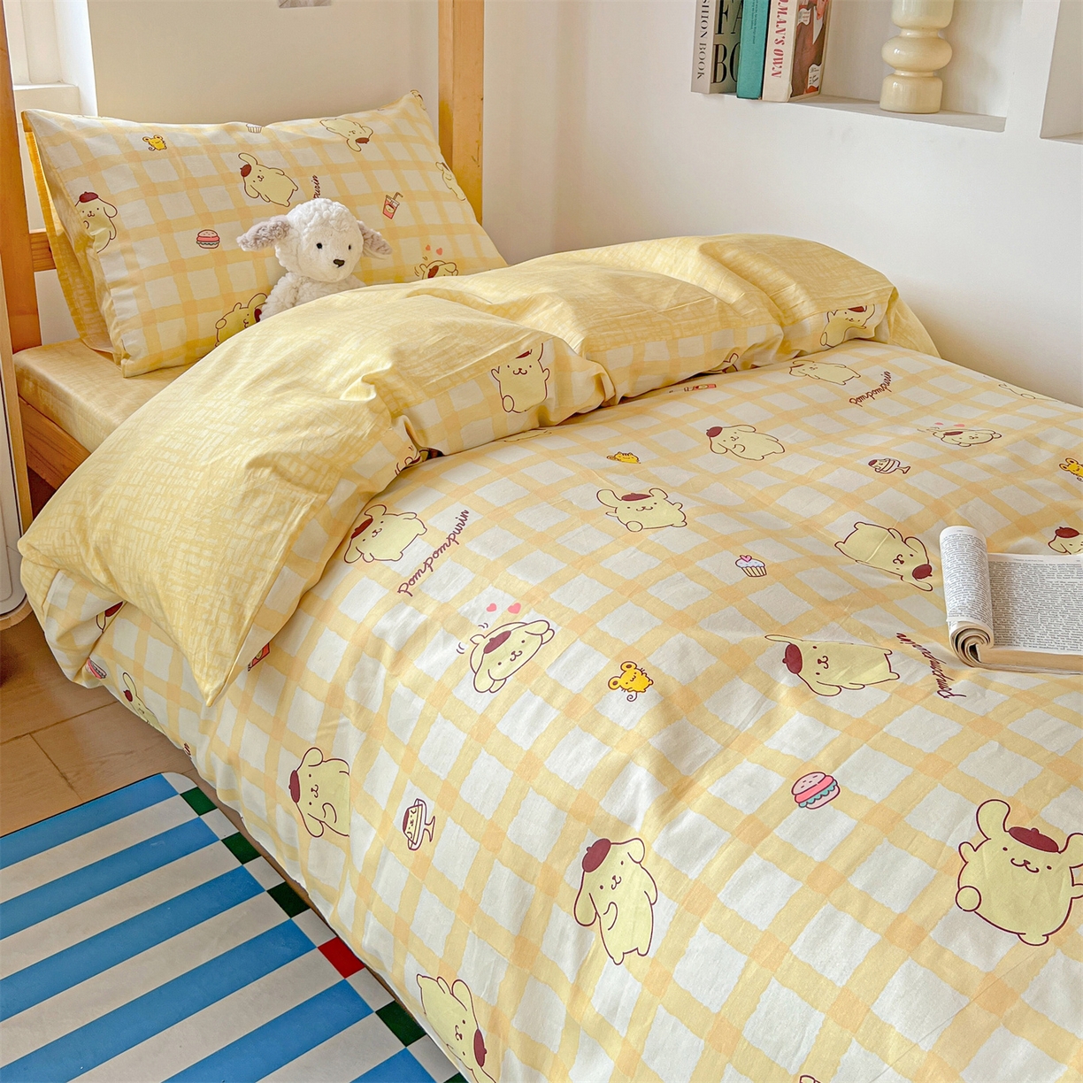 91家纺网 家纺一手货源 找家纺 名兮家居 2025-全棉纯棉13372经典奥特曼-三丽鸥学生床多件套【含防伪标】 可可布丁狗