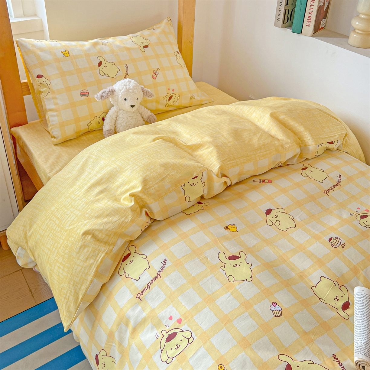 91家纺网 家纺一手货源 找家纺 名兮家居 2025-全棉纯棉13372经典奥特曼-三丽鸥学生床多件套【含防伪标】 可可布丁狗