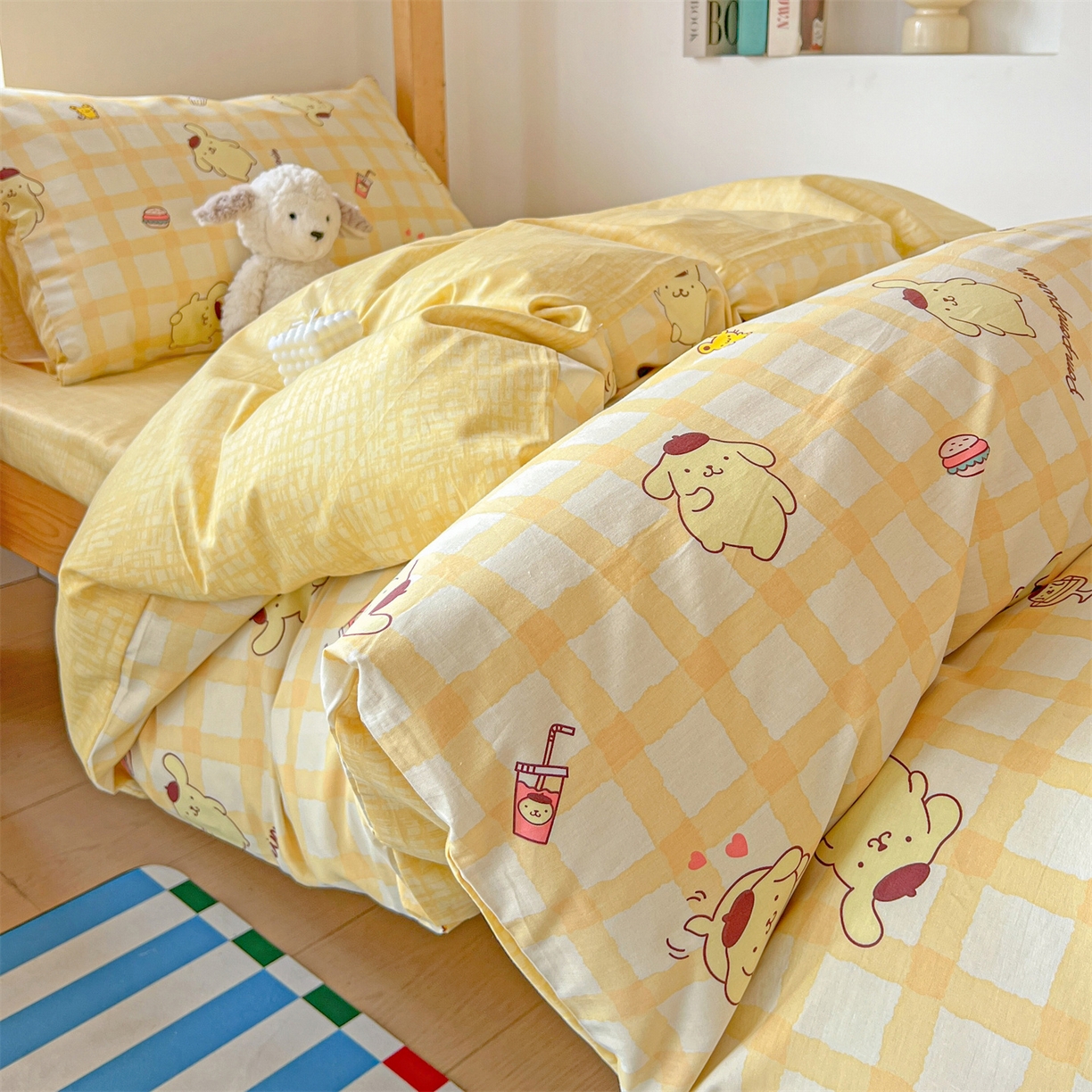 91家纺网 家纺一手货源 找家纺 名兮家居 2025-全棉纯棉13372经典奥特曼-三丽鸥学生床多件套【含防伪标】 可可布丁狗