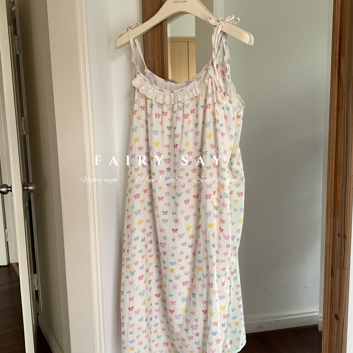 91家纺网 家纺一手货源 找家纺 （总）妍景家居生活馆 2025新款纱布吊带睡裙