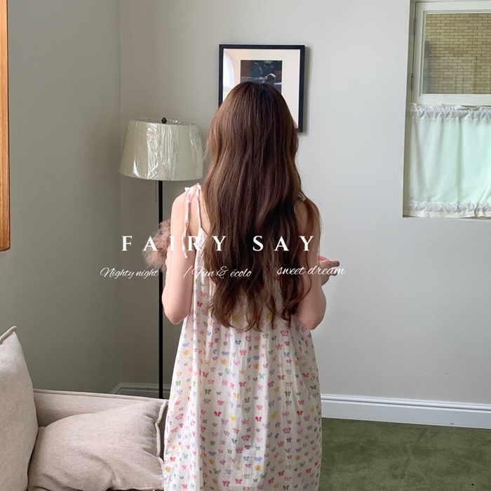 91家纺网 家纺一手货源 找家纺 （总）妍景家居生活馆 2025新款纱布吊带睡裙