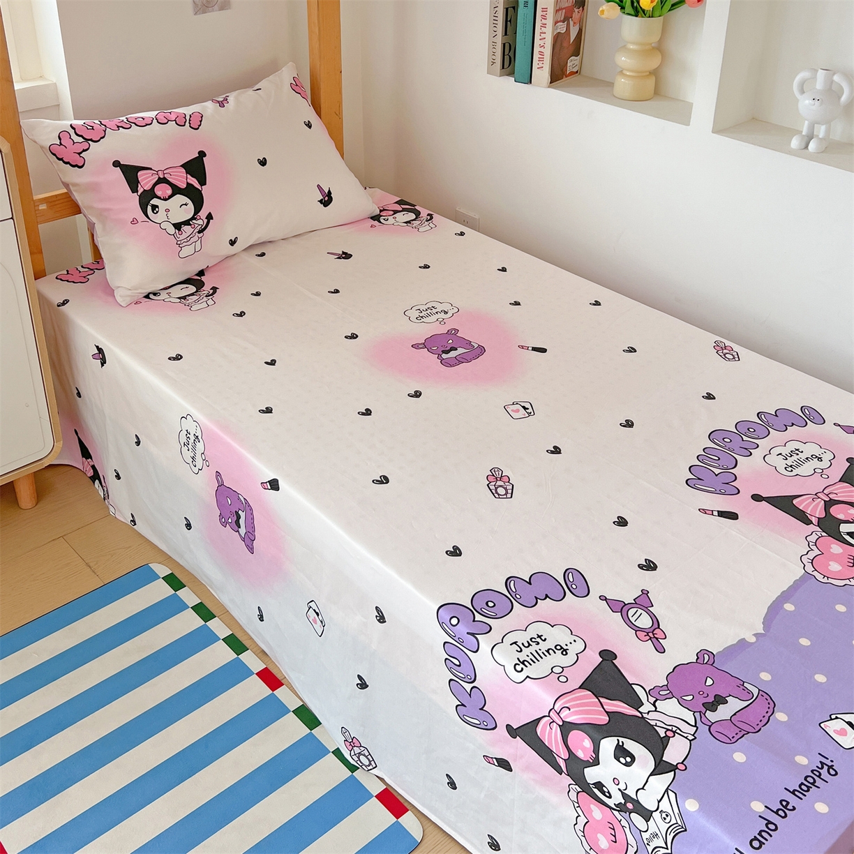 91家纺网 家纺一手货源 找家纺 名兮家居 2025-全棉纯棉13372经典奥特曼-三丽鸥学生床多件套【含防伪标】 美美库洛米