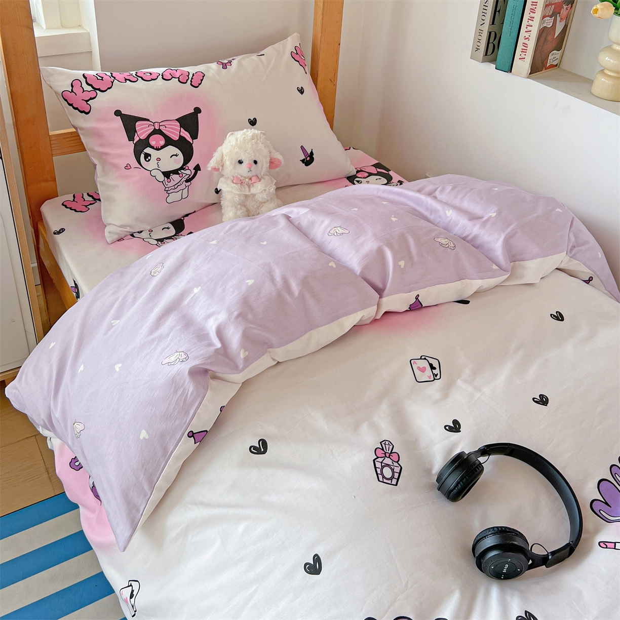 91家纺网 家纺一手货源 找家纺 名兮家居 2025-全棉纯棉13372经典奥特曼-三丽鸥学生床多件套【含防伪标】 美美库洛米