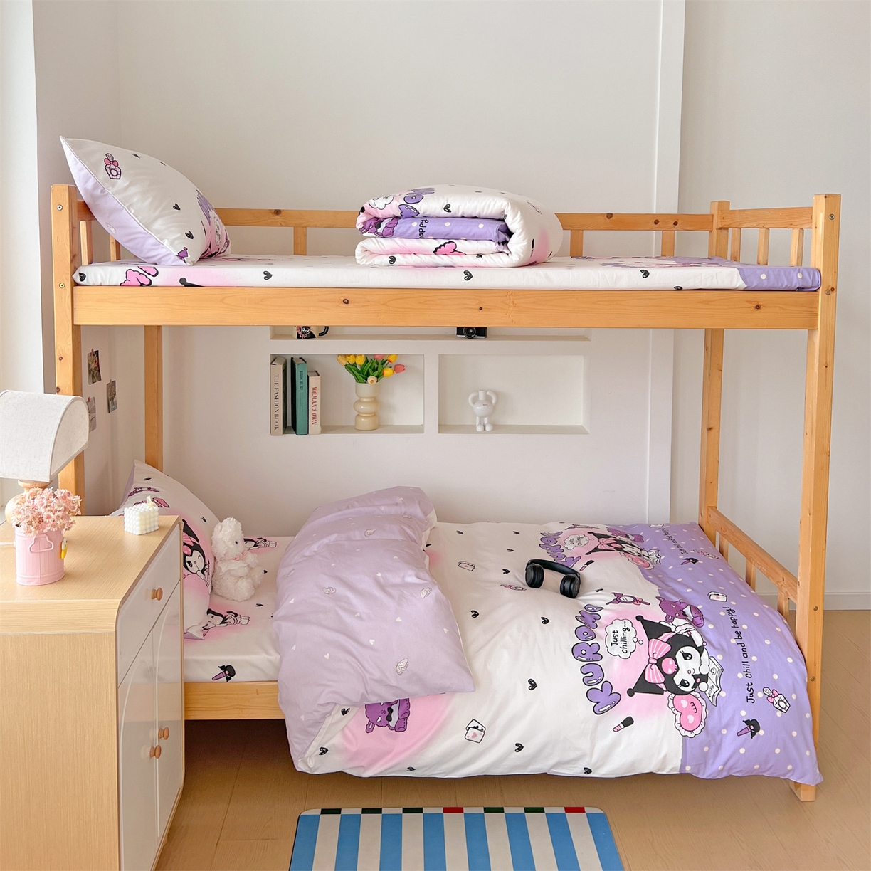 91家纺网 家纺一手货源 找家纺 名兮家居 2025-全棉纯棉13372经典奥特曼-三丽鸥学生床多件套【含防伪标】 美美库洛米