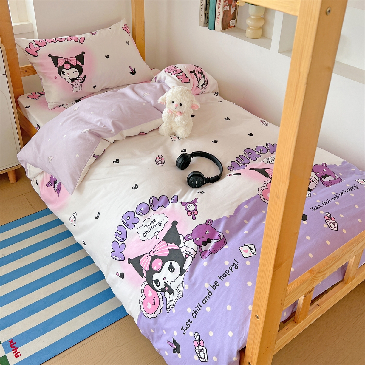 91家纺网 家纺一手货源 找家纺 名兮家居 2025-全棉纯棉13372经典奥特曼-三丽鸥学生床多件套【含防伪标】 美美库洛米