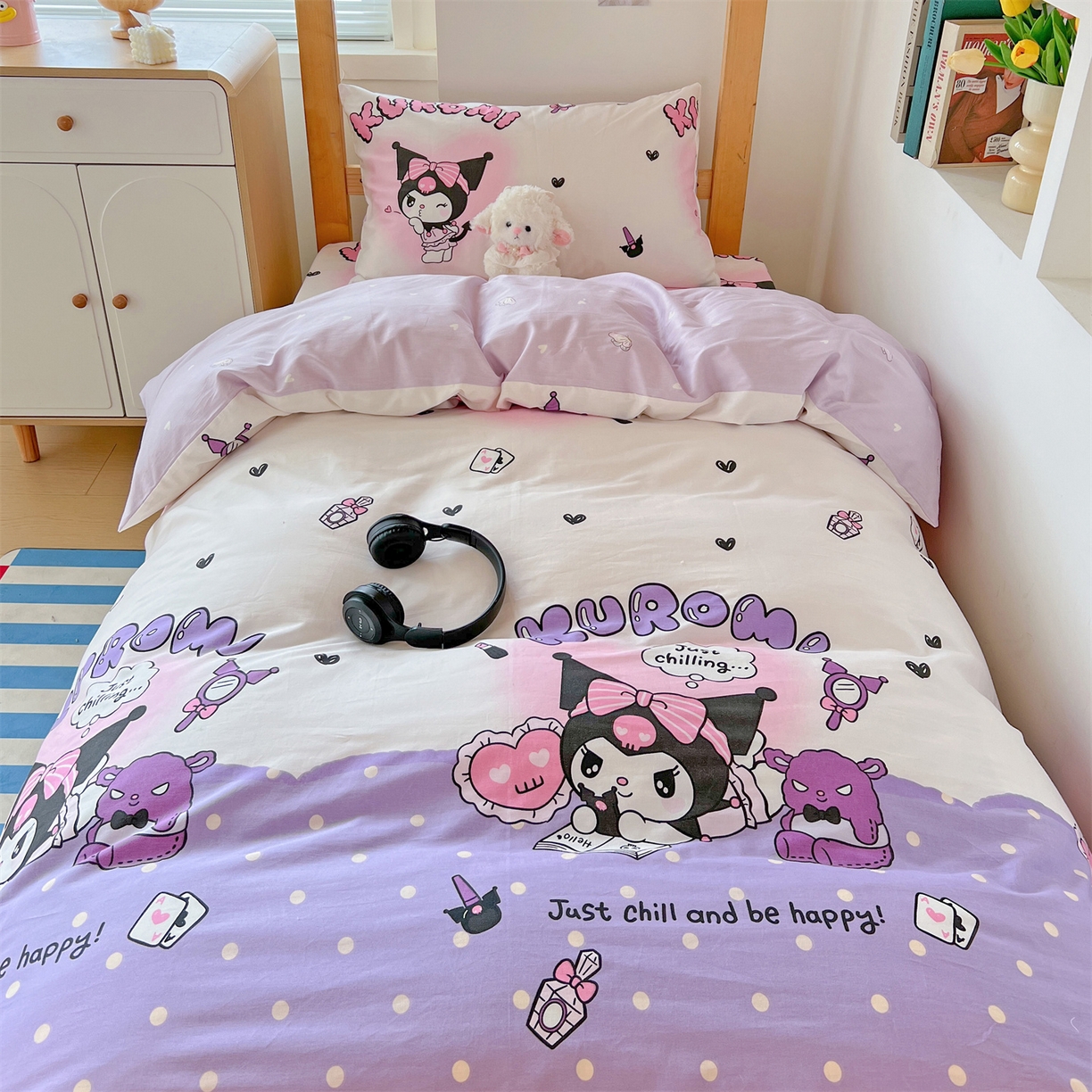 名兮家居 2025-全棉纯棉13372经典奥特曼-三丽鸥学生床多件套【含防伪标】 美美库洛米