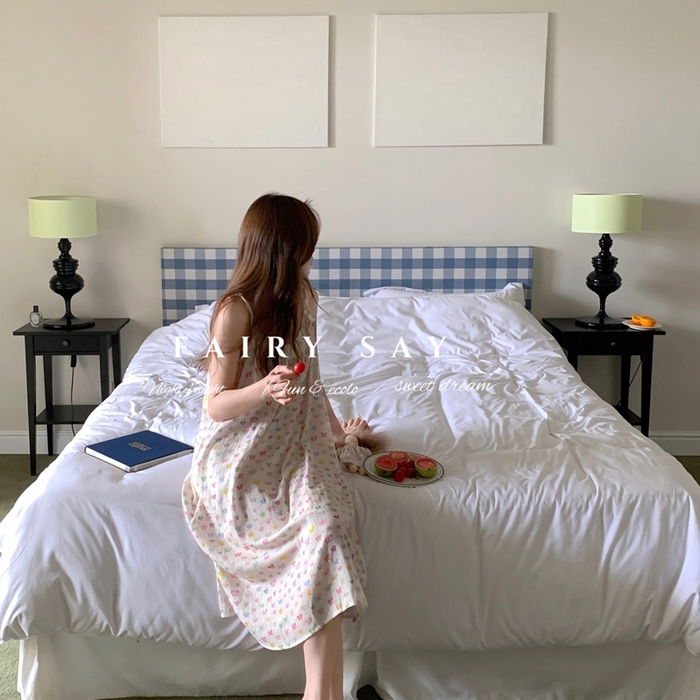 91家纺网 家纺一手货源 找家纺 （总）妍景家居生活馆 2025新款纱布吊带睡裙