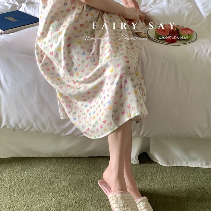 91家纺网 家纺一手货源 找家纺 （总）妍景家居生活馆 2025新款纱布吊带睡裙