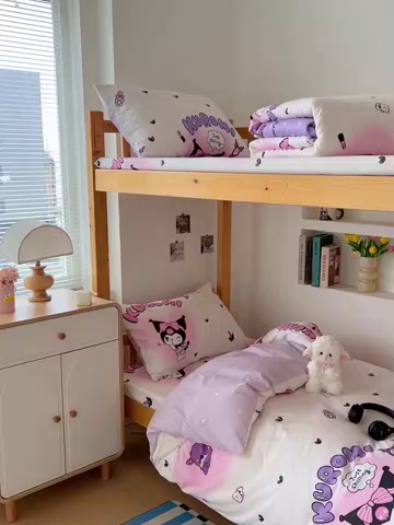 91家纺网 家纺一手货源 找家纺 名兮家居 2025-全棉纯棉13372经典奥特曼-三丽鸥学生床多件套【含防伪标】 美美库洛米