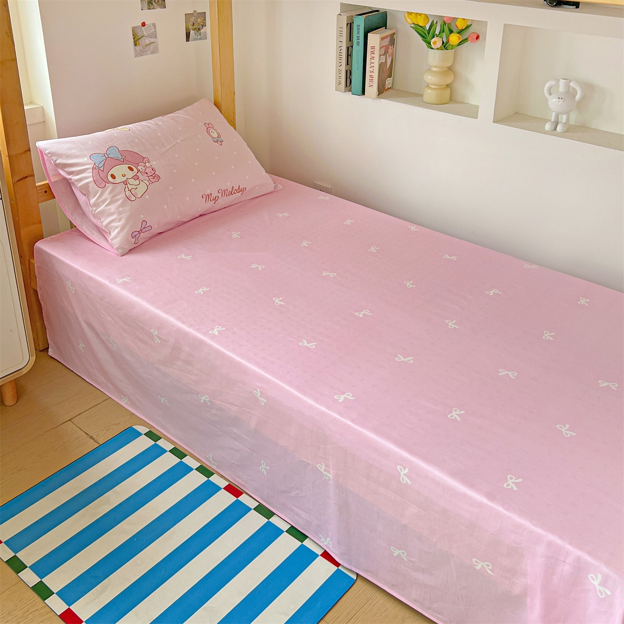 91家纺网 家纺一手货源 找家纺 名兮家居 2025-全棉纯棉13372经典奥特曼-三丽鸥学生床多件套【含防伪标】 魔法美乐蒂