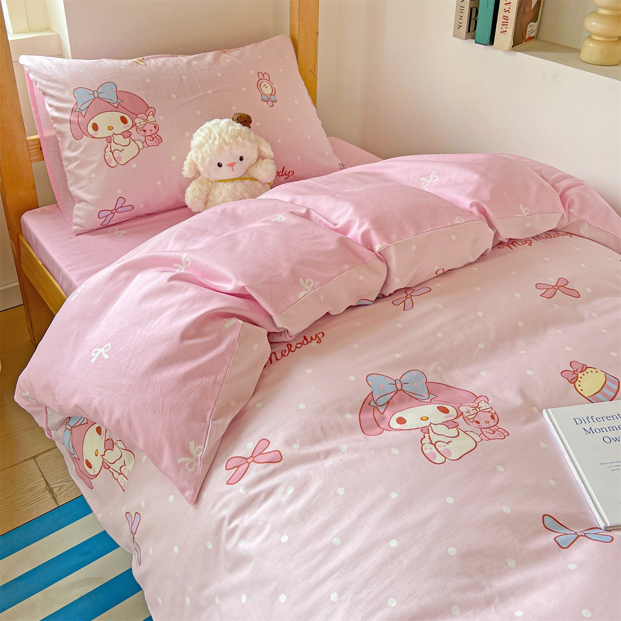 91家纺网 家纺一手货源 找家纺 名兮家居 2025-全棉纯棉13372经典奥特曼-三丽鸥学生床多件套【含防伪标】 魔法美乐蒂