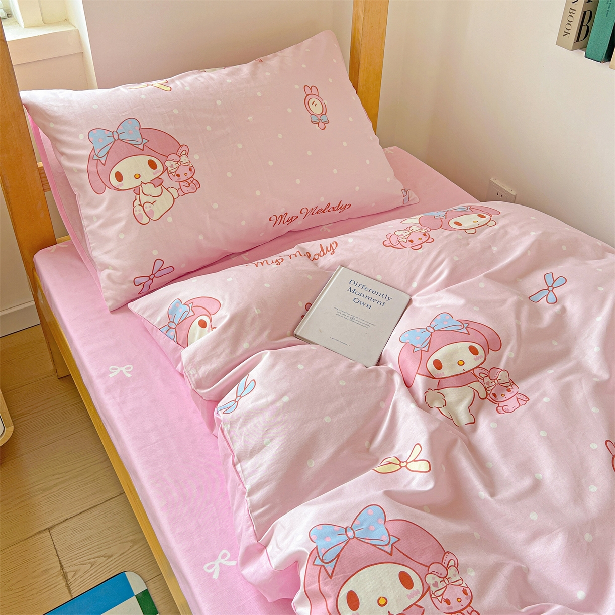 91家纺网 家纺一手货源 找家纺 名兮家居 2025-全棉纯棉13372经典奥特曼-三丽鸥学生床多件套【含防伪标】 魔法美乐蒂