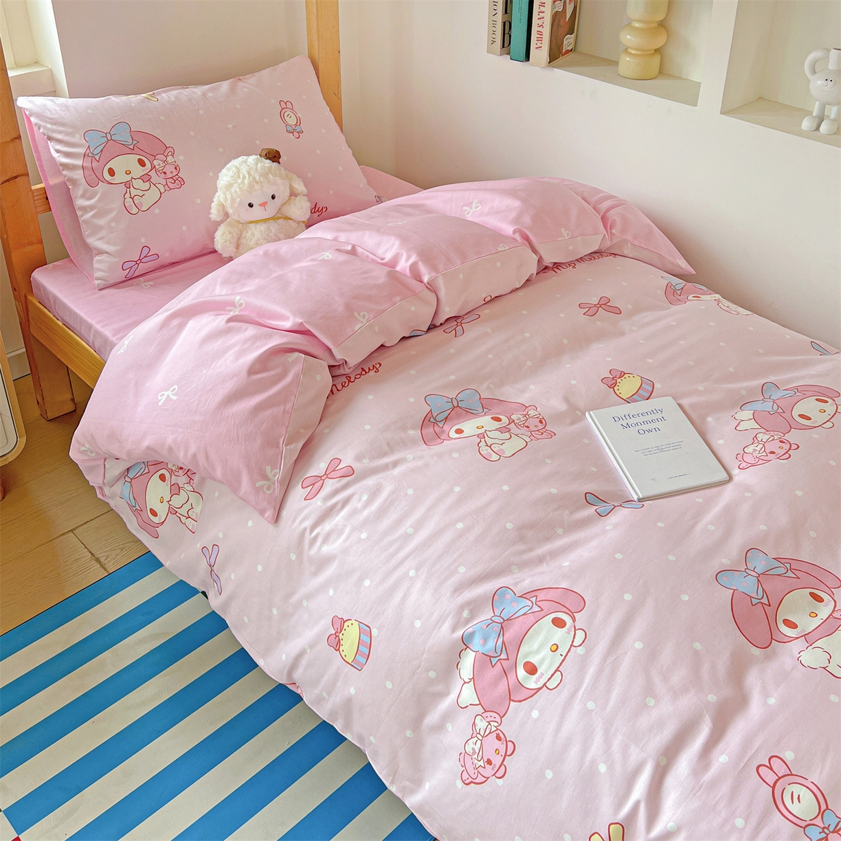 91家纺网 家纺一手货源 找家纺 名兮家居 2025-全棉纯棉13372经典奥特曼-三丽鸥学生床多件套【含防伪标】 魔法美乐蒂