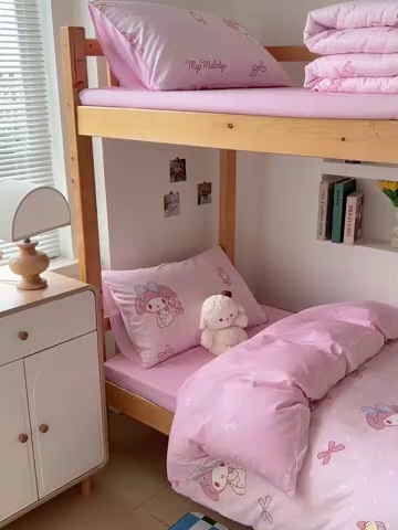 91家纺网 家纺一手货源 找家纺 名兮家居 2025-全棉纯棉13372经典奥特曼-三丽鸥学生床多件套【含防伪标】 魔法美乐蒂