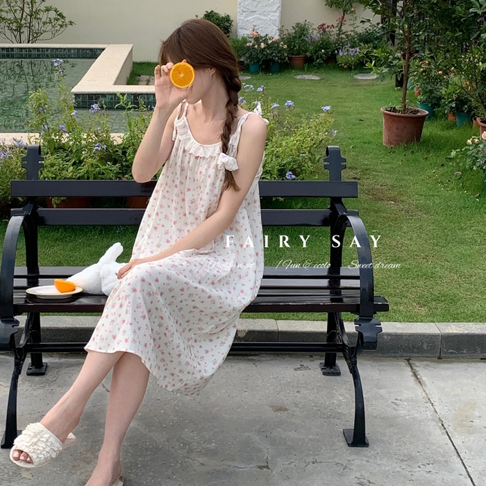 91家纺网 家纺一手货源 找家纺 （总）妍景家居生活馆 2025新款纱布吊带睡裙