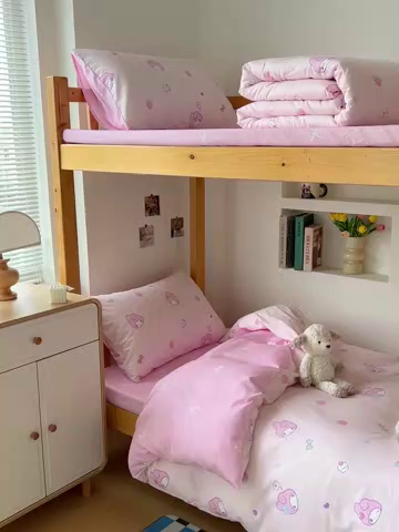 91家纺网 家纺一手货源 找家纺 名兮家居 2025-全棉纯棉13372经典奥特曼-三丽鸥学生床多件套【含防伪标】 俏皮美乐蒂