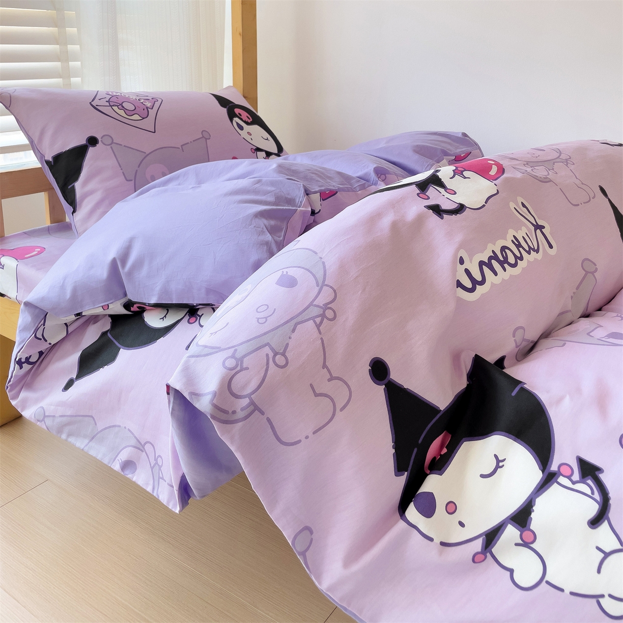 91家纺网 家纺一手货源 找家纺 名兮家居 2025-全棉纯棉13372经典奥特曼-三丽鸥学生床多件套【含防伪标】 情书库洛米