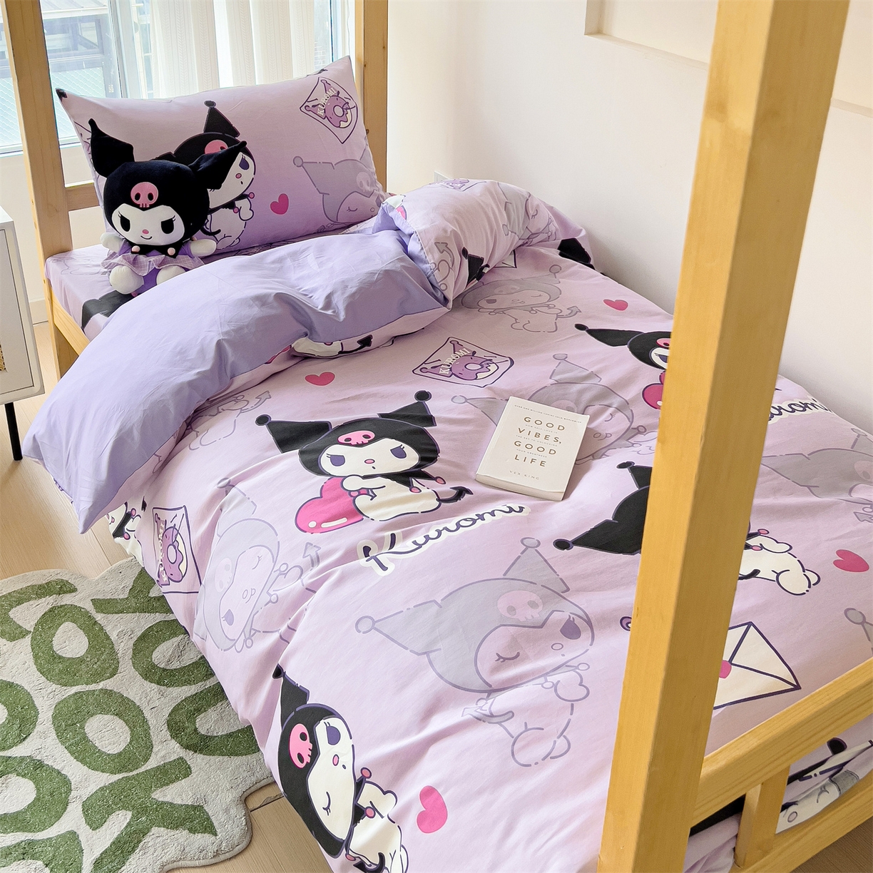 91家纺网 家纺一手货源 找家纺 名兮家居 2025-全棉纯棉13372经典奥特曼-三丽鸥学生床多件套【含防伪标】 情书库洛米