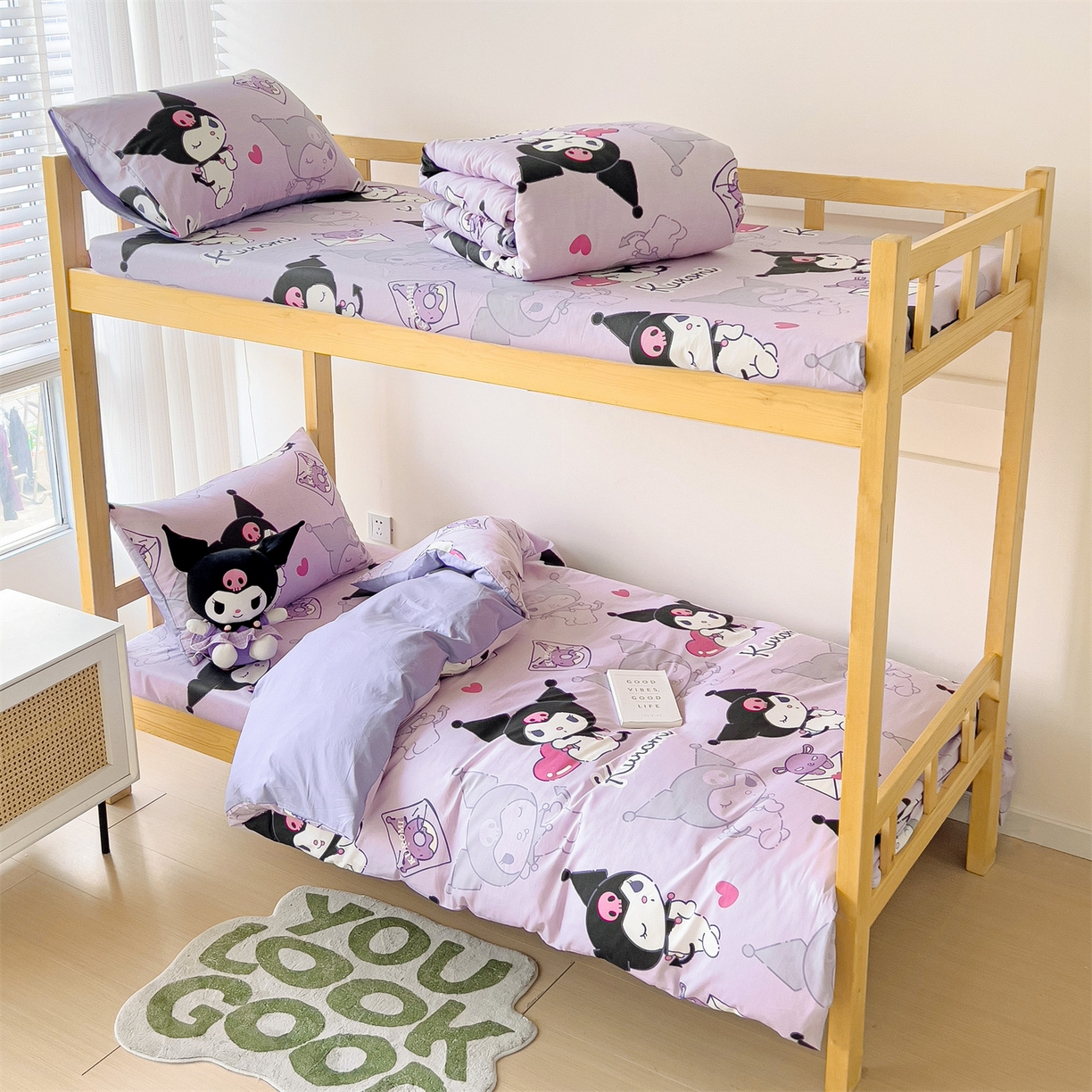 91家纺网 家纺一手货源 找家纺 名兮家居 2025-全棉纯棉13372经典奥特曼-三丽鸥学生床多件套【含防伪标】 情书库洛米