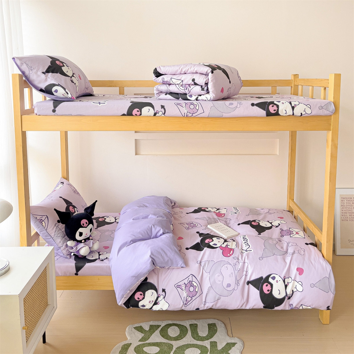 91家纺网 家纺一手货源 找家纺 名兮家居 2025-全棉纯棉13372经典奥特曼-三丽鸥学生床多件套【含防伪标】 情书库洛米